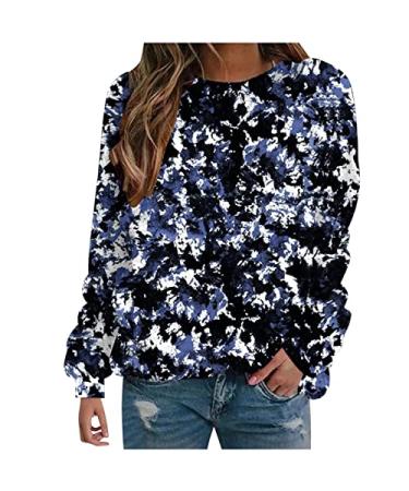 Long Sleeve Workout Shirts for Women Soft Loose Tshirt Plain Pullover Comfy Pullover Tops Vintage Sweatshirt XX-Large Purple