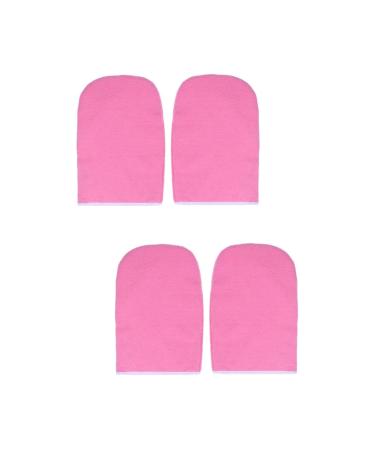 Beavorty 2 Pairs Paraffin Wax Gloves Bath Treatment Mitt Insulated Gloves Hand Spa Cover Hand Treatment Mitts Cotton Gloves Pink Care