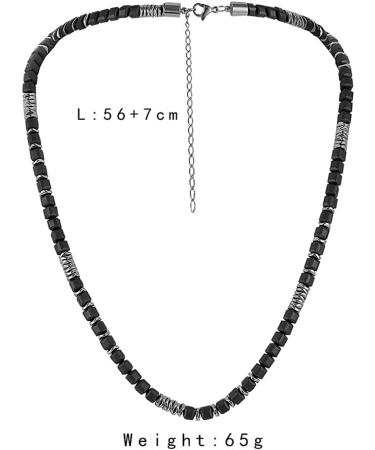 Hodea Hematite Necklace Strong Magnetic Therapy Necklace Precious Gemstone Naturally Reduces Headache Pain - Arthritis in The Neck Shoulder Head Jewelry with Adjustable Chain and Velvet Pouch Square Stone - Buy Online on GoSupps.com