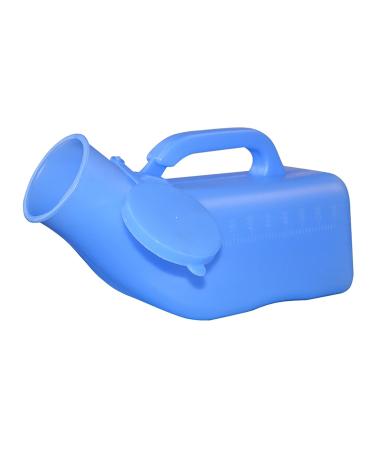 Male Urinal- Thick Firm Portable Sealing is Good Reusable Mobile Potty Urine Bottle with 1000mL for Men Incontinence Elderly Child(Blue) Happy