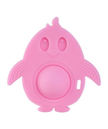 Eztotz Popz Baby Teether Toy - Made in The USA - Pop It Sensory Toys for 0-6 Months + - 100% Silicone Dimple Popper for Newborns and Infants - BPA Free Pink