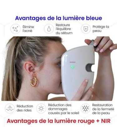 TensCare Glomask - LED Facial Mask - Skin Rejuvenation Wrinkle Reduction Acne Control Red Blue and Near Infrared Light Therapy - Validated Anti-Aging Facial Treatment - Buy Online on GoSupps.com