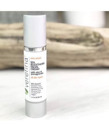 Sea Buckthorn Anti-Aging Facial Cream | 99% Natural & Vegan | Paraben Phthalate Mineral Oil Silicone Free | Cruelty-Free | 1.7 oz | Perfect for Sensitive Skin - Buy Online on GoSupps.com