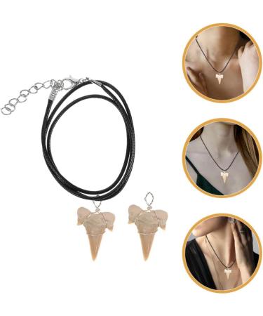 Toddmomy Wire Wrapped Fossilized Shark Teeth Necklace Shark Tooth Pendant Decoration Shark Teeth Charms Tooth Ornament - Buy Online on GoSupps.com
