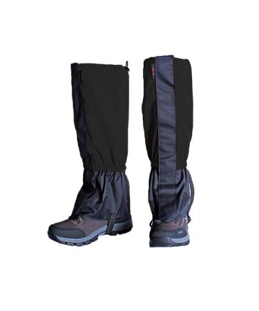 Zhongtou 1 pair of gaiters hike waterproof 45cm outdoor gaiters snow winter rain protection with Velcro fastener for men and hunting cycling 45 black