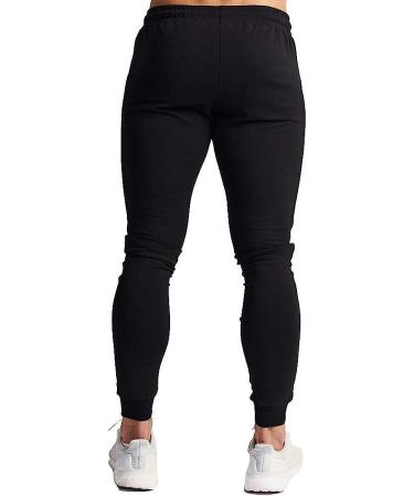 Wangdo Men's Slim Fit Gym Training Joggers Sweatpants in Black - Medium with Zipper Pockets - Buy Online on GoSupps.com