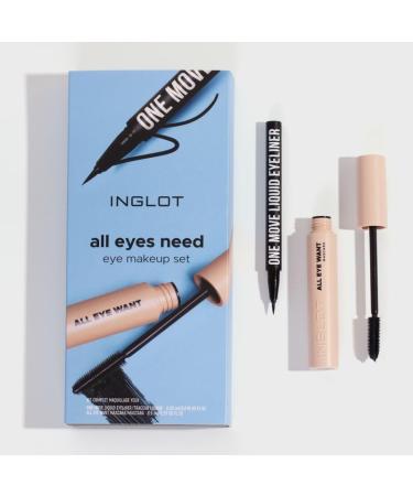  Elevanty INGLOT ALL EYES NEED EYE MAKEUP SET - All Eye Want Mascara + Liquid Eyeliner One Move - Buy Online on GoSupps.com