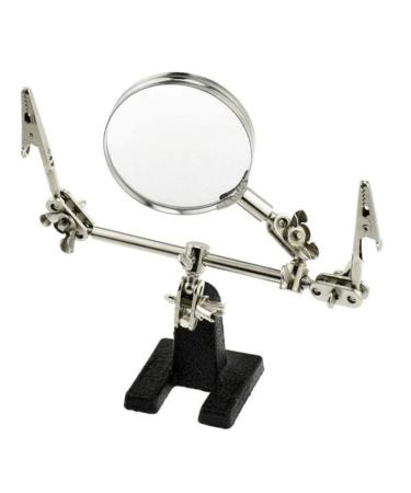 Magnifier Adjustable Magnifier Loupe Third Hand Magnifying Glass with Stand Hands Free with Auxiliary Clips and Soldering Iron Stand for Repairing/inspecting Micro Objects