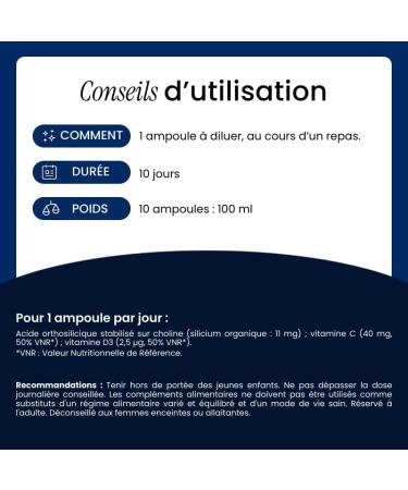 NaturAvignon Silicium Organique liquide | Articulation cartilage os systeme immunitaire adulte | silice naturelle | Silicium 4 X plus biodisponible | 10 ampoules I Fabriqu en France - Buy Online on GoSupps.com