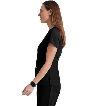 BARCO Grey's Anatomy Scrubs Riley V-Neck Women's Scrub Top - Super-Soft, Small, Black - Buy Online on GoSupps.com