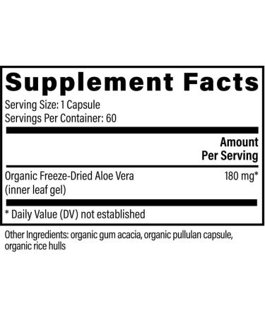 Global Healing Aloe Vera Bio-Active Organic Leaf Supplement - 200x Concentrate Acemannan Formula - Gut Health & Immune Support - 60 Capsules - Buy Online on GoSupps.com