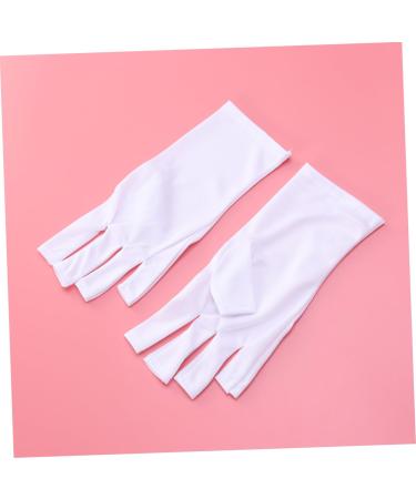 DOITOOL Cotton Glove Manicure Glove 1 Pair manicure gloves UV shield glove half-finger gloves anti UV glove nail short white Gel Manicure Gloves Silicone Ear Display - Buy Online on GoSupps.com
