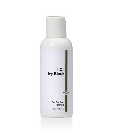 I.C. Ivy Block Pre Poison Ivy Oak and Sumac Skin Protectant 4oz Bottle 4 Ounce Bottle