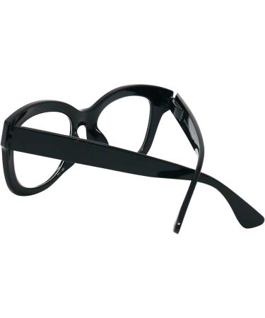 Shop Mini Thick Frame Reading Glasses for Women - Oversized Scratch-Resistant with Blacklich Filter | Free Case | 1.5 Dioptria - Buy Online on GoSupps.com