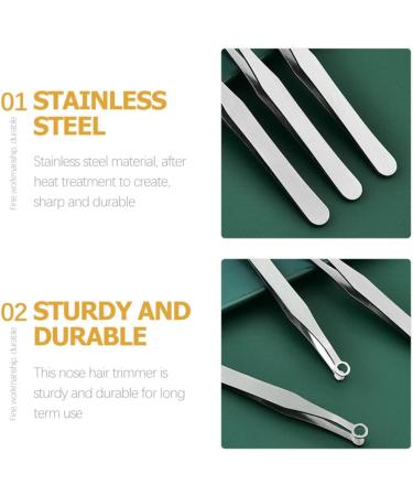 Beavorty Round Nose Hair Trimmer Set - Stainless Steel Nose Tweezers & Eyebrow Scissors for Men | Precision Nose Hair Removal - Buy Online on GoSupps.com