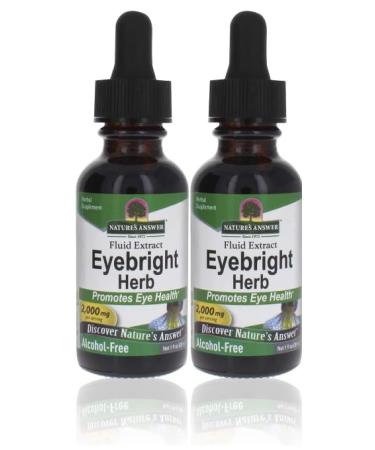 Tudor Nature Answer's Eyebright Herb Extract 1 Oz | Eye & Vision Supports | Non-GMO | Alcohol Free Gluten Free Kosher Certified Vegan & Preservatives Free | Pack of 2 x 30 ml 60 ml Au