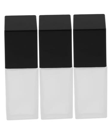 Housoutil Frosted Glass 3pcs Liquid Foundation Bottle Lotion Makeup Foundations Bottle Cosmetics Bottle Travel Essence Glass