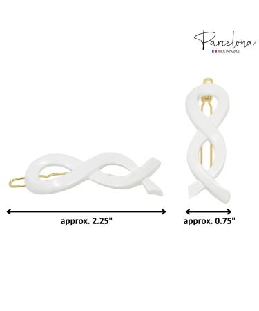 Parcelona French Infinity Ribbon Small 2 1/4 Celluloid Hair Clips for Women - Paris Hair Accessories with Strong Hold and No Slip Grip - Buy Online on GoSupps.com