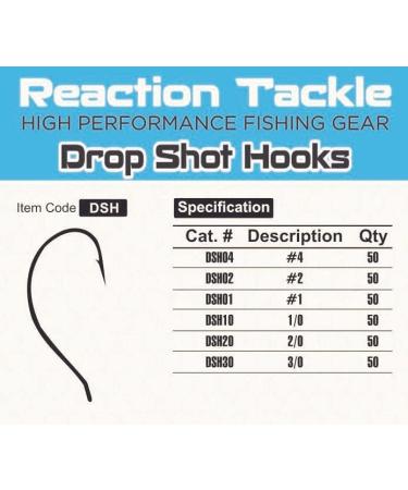 Reaction Tackle Dropshot Hooks (50-Pack) - #1 Black - Buy Online on GoSupps.com