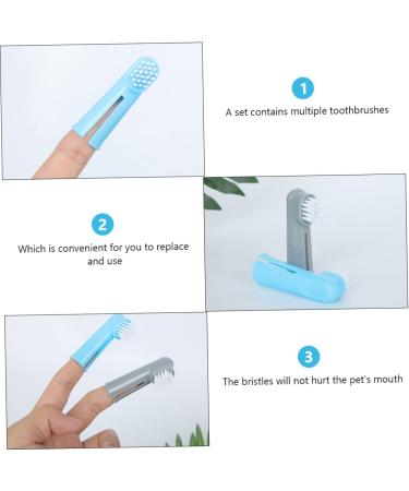 Didiseaon 3pcs Pet Toothbrush Dog Dental Nursing Supplies Cat Dental Care Dog Oral Toothbrush Toothpaste Clean - Buy Online on GoSupps.com
