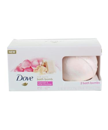 Dove Milk Swirls Bath Bombs  Rosewater & White Chocolate  2 CT  2.8 Oz Ea 2 CT