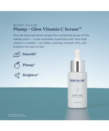 Plump + Glow Vitamin C Serum for Aging Skin - Anti-Wrinkle Firming & Brightening Formula with Kakadu Plum & Niacinamide - Buy Online on GoSupps.com