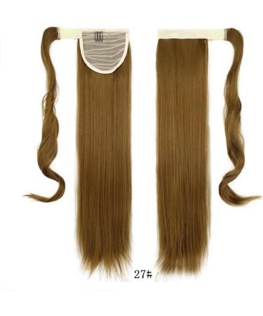 iLUU Honey Blonde Ponytail Extension 24 Inch Long Straight Wrap Around Synthetic Clip in Hair Extension for White Black Women Party Daily Use (100g #27-Blonde) - Buy Online on GoSupps.com