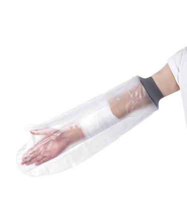 EVERCRYO Waterproof Adult Short Arm Cast Cover for Shower Bath - Reusable Cast and Bandage Protector - Watertight Protection for Broken Arm Hand Finger Wrist (Grey)