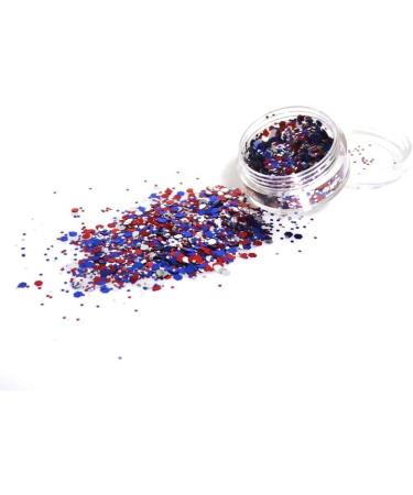 USA Patriotic Chunky Glitter Kit (Blue, Red & White) - 4th of July Decorations, Independence Day Party, Veterans Day - 10g Total - Pack of 1 - Buy Online on GoSupps.com