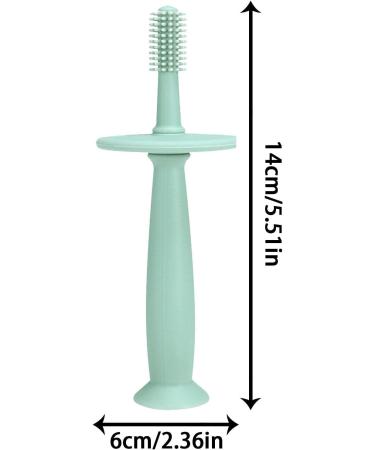 Infant Silicone Toothbrush - 360 Training Toothbrushes with Suction Base - Soft Food Grade Silicone Gum Massagers Teething Toys for 6-12 Months Newborn Infant N Green - Buy Online on GoSupps.com