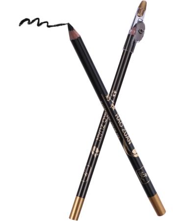 SKISUNO 16 Pcs Black Eyeliner Brown Pencil with Sharpener Beauty Cosmetic Tool Eyebrow Definer - Buy Online on GoSupps.com