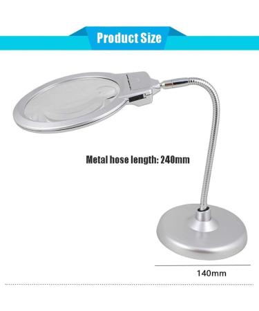 Magnifying Glasses with Light Stand 2.5X 5X Lighting Desktop Super Large Double Lens Sturdy Bracket with 2 Bright LED Lights Desktop Magnifying Glass Lamp with Magnifying Glass Reading Light. - Buy Online on GoSupps.com