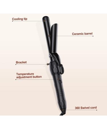 LURA 1 Inch Curling Iron - Ceramic Tourmaline Coating Barrel Hair Curler | 2 Heat Settings (320/410) | Suitable for All Hair Types | 1-Inch Black - Buy Online on GoSupps.com