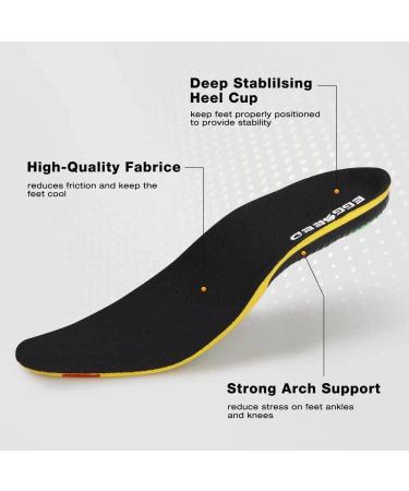 Plantar Fasciitis Relief Insoles | Arch Supports & Orthotic Inserts for Flat Feet & High Arches | Pain Relief Shoe Inserts for Men & Women (4.5-8.5 - Buy Online on GoSupps.com