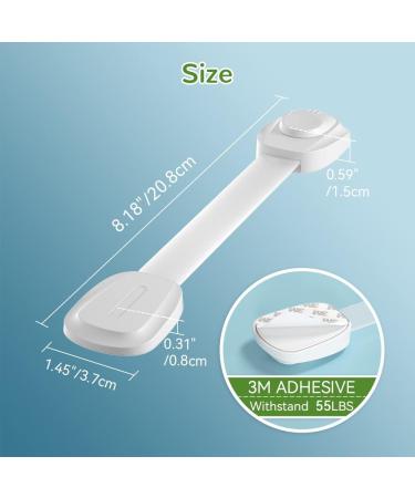 SAFELON 6 Pcs Baby Safety Cupboard & Cabinet Locks - Childproof Strap Locks for Drawers, Fridges, Toilets - Clear White - Buy Online on GoSupps.com