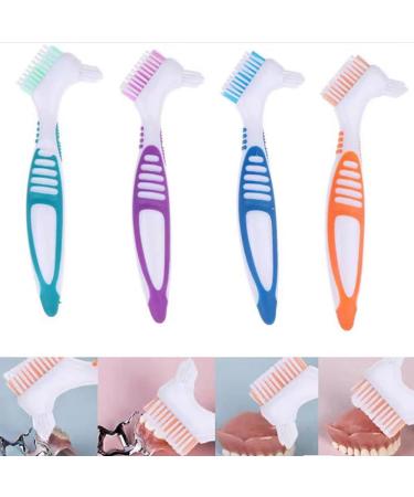 4 Packs Denture Brush Double Bristle Head Denture Brush Denture Cleaning Brush Multi-Layered Bristles False Teeth Brush for Denture Care - Buy Online on GoSupps.com