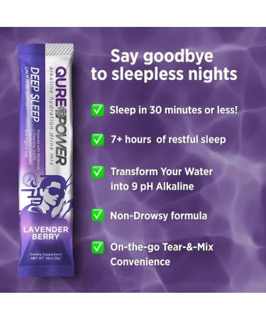 QURE Deep Sleep Aid Drink Mix w/ 5mg Melatonin & L-Theanine for Stress Relief | Non - Habit Forming Magnesium & 5 - HTP Powder | Alkaline Hydration | 15 Sticks (1 Box) - Buy Online on GoSupps.com