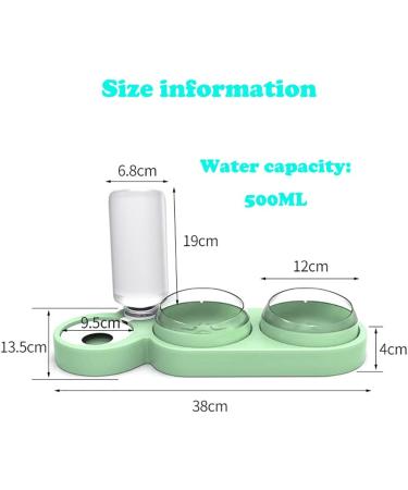 Double Tilted Raised Dog Cat Bowls Set with Automatic Water Dispenser - 3 in 1 Pet Feeder for Small/Medium Pets - White - Buy Online on GoSupps.com