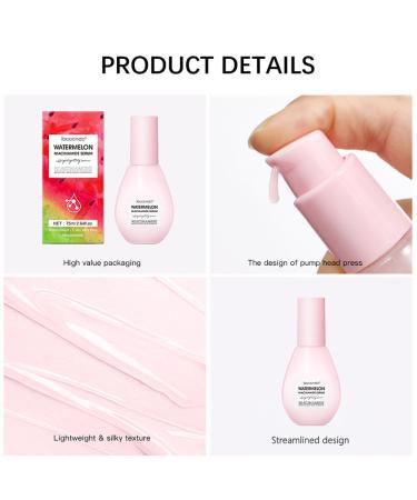 Watermelon Niacinamide Serum - Hydrating Face Moisturizer with Hyaluronic Acid & Vitamin E | Brightening & Lightweight Skin Care (75ml - Buy Online on GoSupps.com