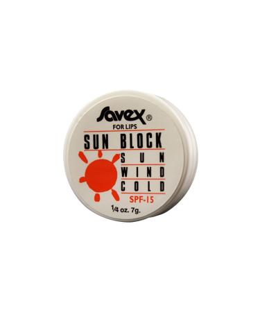 Savex Lip Balm Sun Block Sun Wind Cold SPF 15 (Jar) 1/4oz/NaNg