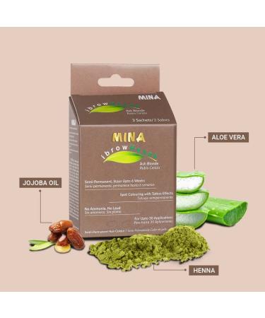 MINA ibrow Ash Blond Professional Hair Color Henna Kit - Regular Pack with Nourishing Oil - Buy Online on GoSupps.com