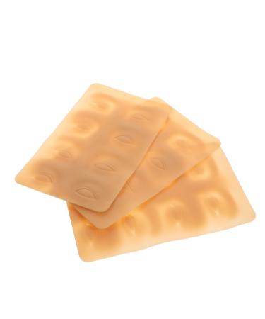 Housoutil Brow Practice Skin 3pcs Skin Fake Eyebrow Model Supplies Permanent Eyeliner Brow Professional Silicone Beginner