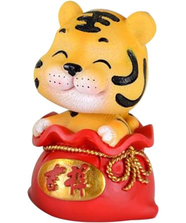 Artibetter 6 Pcs Year of The Tiger Bobble Head Ornament Children Toys Kids Playset Tiger Ornament Resin Decoration Digital Dash Desk Trinkets Car Dashboard Decorations Cute Animal Statue Wild Red 1x6pcs 6X6X9.5CMx6pcs - Buy Online on GoSupps.com