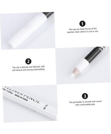 PLAFOPE 48 Pcs Eyeliner Pencil Highlighter Eyeliner Pens Woman Iluminador Makeup Eyeshadow Wooden Pole White - Buy Online on GoSupps.com