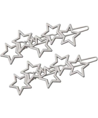 Set of 2 Silver Star Hair Clips Retro Style Hair Pin Clips for Women - Buy Online on GoSupps.com