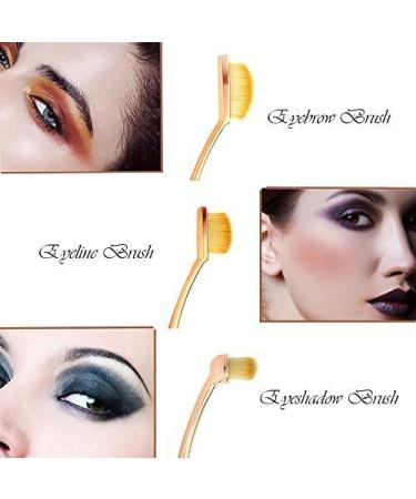 Beauty Kate 5-Piece Oval Makeup Brushes Set - Professional Toothbrush Design for Foundation, Contour, Concealer, Eyeliner Blending - Rose Gold Black - Style 5 - Buy Online on GoSupps.com