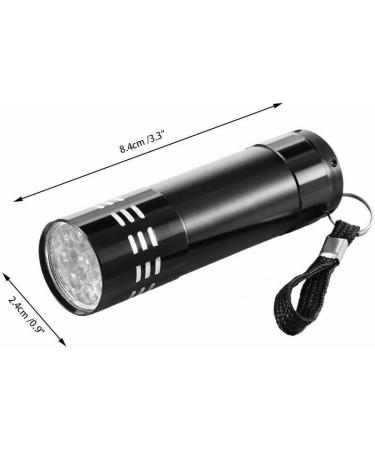 A N K UV Torch 87MM L 9LED Torch 395 NM Black Flashlight Powerful UV Light Pets Urine Detector 26MM Ultraviolet Light 3 x AAA Portable Battery Cat Bed Dog Bed Pet Bed Dry Urine Detector. - Buy Online on GoSupps.com