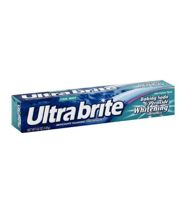 UltraBrite Baking Soda & Peroxide Whitening Anticavity Fluoride Toothpaste  Cool Mint (170 g)  Cool White 5.99 Ounce (Pack of 1)
