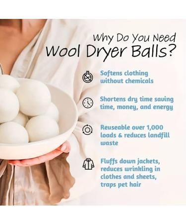 Serenity Dryer Ball Wool Tumble Dryer Balls 3 Pack - Fabric Softener Reusable Anti-Static Organic Felt Dryer Sheet Replacements Unbleached Dewrinkle No Fillers or Chemicals - Buy Online on GoSupps.com