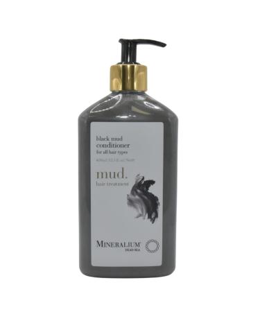 Mineralium Dead Sea Black Mud Conditioner for Damaged Hair - Nourishes Repairs Strengthens - Enriched with Shea Butter and Castor Oil - Paraben and Sulfate Free - 400ml